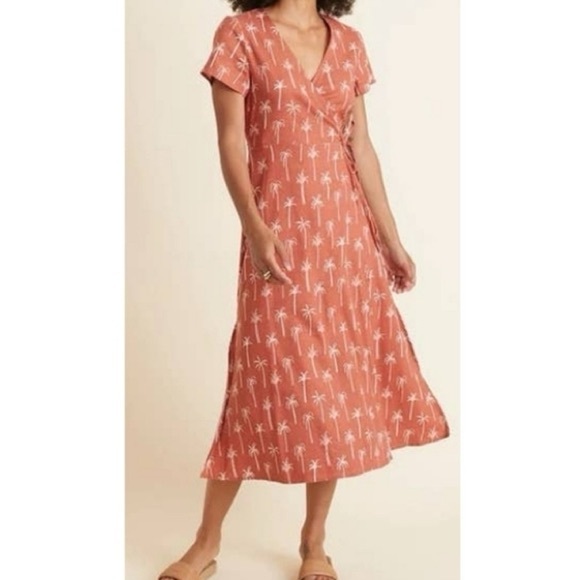 Marine Layer Dresses & Skirts - Marine Layer L Red Emlyn Midi Wrap Dress